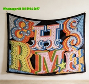 Hermès Pop Art Colorful Letter Print Flannel Throw Blanket IMG_5099